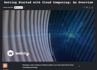 Getting started with cloud computing: as review
