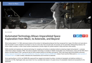 Automated Technology Allows Unparalleled Space Exploration from Moon, to Asteroids and Beyond