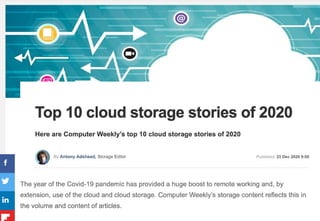 Top 10 cloud storage stories of 2020