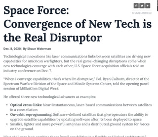 Space Force: Convergence of New Tech is the Real Disruptor