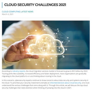 Cloud Security Challenges 2021
