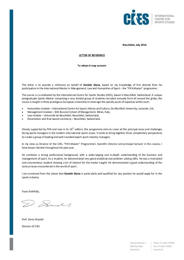 recommendation letter fifa master dianadoc scientific recommendation letter