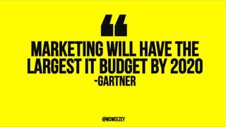 Marketing will have the
largest IT budget by 2020
-gartner“	@msweezey
 