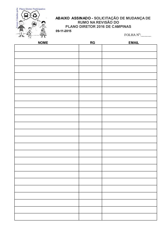 Abaixo assinado suspensão luos