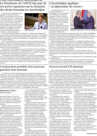 Imminence d’une...
Suite de la page 7
rhétorique de guerre, sinon de la
guerre elle-même. Le régime dictato-
rial a été sévèrement critiqué par
l’Union européenne et les Etats-Unis
pour ses violations des droits de la
personne.
Malgré le style de vie obscène et
l’opulence du clan Aliev au pouvoir,
plus de 700 000 Azéris sont des réfu-
giés intérieurs maintenus dans une
pauvreté abjecte, dans le seul but de
détourner l’attention du monde sur
leur « ennemi étranger ».
Les jeux de guerre récents aux fron-
tières de l’Arménie, avec la participa-
tion de la Turquie, de l’Azerbaïdjan et
des forces armées géorgiennes sont
destinés démontrer que l’Arménie est
un pays isolé, ce qui n’est pas loin de
la vérité. Cette situation est exacerbée
par le dépeuplement rapide de
l’Arménie, ce qui plait énormément à
Aliev. Il a indiqué à plusieurs reprises
que l’Azerbaïdjan peut attendre jusqu’à
ce que l’Arménie devienne une proie
facile grâce à son dépeuplement.
Les récents commentaires de la
Turquie ont enflammé une situation
déjà volatile. En effet, le chef de l’état-
major général des Forces armées
turques, Hulusi Akar, a déclaré : « La
Turquie soutiendra l’Azerbaïdjan dans
le règlement du conflit du Haut-
Karabagh. »
Ajoutant l’insulte à l’injure il y a la
position équivoque russe lorsque la
sécurité de l’Arménie est en question.
L’Arménie est un partenaire de la
Russie au sein de l’Union douanière.
Elle est aussi une alliée stratégique de
l’OTSC. Les autres membres de
l’OTSC, le Kazakhstan et la Biélo-
russie, poursuivent leurs relations
avec l’Azerbaïdjan, et émettent des
déclarations générales en vue des vio-
lations du cessez-le-feu. La base mili-
taire russe à Gumri est censé protéger
l’Arménie en cas d’attaque. Bakou a
détourné ses tirs du Karabagh vers
l’Arménie elle-même, mais nous atten-
dons encore un commentaire de notre
allié russe.
L’éditorial mentionné précédem-
ment dans Iragir présente des com-
mentaires sur les relations russo-armé-
niennes : « Et quand un allié et ami de
facto arme l’ennemi, donnant le feu
vert à l’agression, une alliance de facto
avec les États-Unis est de plus en plus
importante. »
L’Azerbaïdjan achète aussi ses
armements de la Turquie et surtout
des drones en provenance d’Israël. Un
expert israélien, le Dr Alexander
Tsinker, a révélé : « Nous fournissons
le matériel à l’Azerbaïdjan, mais ce
sont les affaires. J’ai parlé à des col-
lègues arméniens et leur ai dit que si
l’Arménie le voulait, elle pourrait aussi
acheter le matériel nécessaire d’Israël,
mais la réponse de l’Arménie a été
embrouillée, disant qu’elle était un
membre de l’OTSC » et l’armement
n’est pas compatible avec les systèmes
de l’OTSC.
Ce que Davutoglu et Warlick suggè-
rent a également trouvé un écho
auprès du président Poutine. Lors de
la dernière réunion en tête-à-tête, le
président Poutine a déclaré au prési-
dent arménien Serge Sargissian que
pour apaiser les tensions, l’Arménie
devait unilatéralement abandonner le
contrôle de sept régions autour du
Karabagh, sans aucune garantie sur un
futur statut du Karabagh. Il s’agit d’un
véritable test de traité militaire russo-
arménien.
Moscou tente depuis longtemps
d’introduire des forces de maintien de
la paix russes au Karabagh pour
consolider sa position militaire dans le
Caucase. La partie arménienne a résis-
té à cette politique, avec l’argument
que ses forces armées peuvent garan-
tir la sécurité des deux républiques
arméniennes, malgré l’exode alarmant
de l’Arménie, les guerres d’aujourd’hui
ont été remportées grâce à la techno-
logie et la stratégie. Les analystes mili-
taires estiment que l’Arménie possède
encore l’avantage stratégique.
Cependant, personne ne peut dire
pour combien de temps.
La Russie a ses mains pleines en
Ukraine et en Syrie, mais plus souvent
qu’autrement, des seconds fronts de
guerre sont ouverts au sein de ce
genre de situations confuses.
La dernière chose dont l’Arménie a
besoin est d’une nouvelle guerre.
Même si l’Arménie l’emporte, elle sera
coûteuse et sanglante.
Traduction N.P.
8 • ABAKA • LUNDI 2 NOVEMBRE 2015 - MONDAY NOVEMBER 2, 2015
L’Azerbaïdjan applique
« la diplomatie du caviar »
« La diplomatie du caviar » est
devenue la politique de
l’Azerbaïdjan. C’est ce qu’a décla-
ré le Président de l’Assemblée
nationale d’Arménie, Calouste
Sahakian, au cours d’un entretien
avec Ryszard Czarnecki, vice-pré-
sident de l’Assemblée parlemen-
taire Euronest, et vice-président
du Parlement européen.
Sahakian a également déclaré que
l’Union européenne (UE) était et
est toujours l’un des plus impor-
tants partenaires de l’Arménie. Il
a ajouté que l’adhésion de
l’Arménie à l’Union économique eurasienne est due à des réalités géopolitiques,
et est dans l’intérêt du pays. Le président du parlement arménien a noté avec
plaisir que le Conseil des Affaires étrangères de l’Union européenne a autorisé la
Commission européenne et son haut-représentant à ouvrir des négociations
quant à un nouvel accord avec l’Arménie.
Calouste Sahakian a déclaré que parvenir à un règlement pacifique dans le
conflit du Haut-Karabagh est une priorité de la politique étrangère de l’Arménie.
Il a ajouté, cependant, que l’approche non constructive de l’Azerbaïdjan est
gênante, et se traduit par une escalade de la tension, et de nouvelles victimes.
En outre, le chef du Parlement a souligné la coopération entre le parlement euro-
péen et l’Assemblée nationale arménienne.
Czarnecki a, pour sa part, noté que bien que ce soit sa quatrième visite en
Arménie, tant comme chrétien que comme être humain, il ne pouvait oublier sa
visite durant les commémorations du centenaire du génocide arménien, en avril
dernier.
Il a également noté l’importance du développement et la coopération des rela-
tions UE-Arménie.
À la fin de l’exposé, Calouste Sahakian a décerné à Ryszard Czarnecki la
médaille d’honneur de l’Assemblée nationale arménienne, en reconnaissance
pour sa contribution au renforcement des liens d’amitiés parlementaires.
La Présidente de l’APCE fait part de
ses préoccupations sur la situation
des droits humains en Azerbaïdjan
La Présidente de l’Assemblée parle-
mentaire du Conseil de l’Europe
(APCE), Anne Brasseur, a écrit au pré-
sident Ilham Aliev, afin d’exprimer ses
« vives préoccupations » sur la détério-
ration de la situation en Azerbaïdjan en
ce qui concerne la démocratie, les
droits humains et la primauté du droit,
a déclaré l’APCE sur son site Internet.
Rappelant les obligations et engage-
ments de l’Azerbaïdjan envers le
Conseil de l’Europe, la Présidente a
cité quatre « points inquiétants. »
• Une série de récentes décisions judiciaires condamnant des militants des
droits humains et des journalistes à de longues peines de prison. « Ces décisions
judiciaires produisent un effet dissuasif sur la liberté d’expression et le pluralis-
me en Azerbaïdjan, en violation des obligations et engagements du pays envers
le Conseil de l’Europe. »
• Des cas de harcèlement et d’humiliation ainsi que les attaques physiques
contre les défenseurs des droits humains et des militants de la société civile en
détention. Citant les cas de Ilgar Mammadov et Intigam Aliev, Leyla et Arif
Yunus, Mme Brasseur a exhorté le président à intervenir pour mettre fin à l’inti-
midation comme des prisonniers.
• L’incapacité de l’Azerbaïdjan pour exécuter l’arrêt de la Cour européenne
des droits de la personne dans le cas d’Ilgar Mammadov, qui exigeait la libération
de M. Mammadov. Mme Brasseur a exhorté M. Aliev à « prendre les mesures
nécessaires avec les autorités afin de remédier à cet échec. »
• L’incapacité de l’Azerbaïdjan à satisfaire une série de recommandations - à
la fois de l’Assemblée et de la Commission de Venise du Conseil de l’Europe -
concernant l’organisation d’élections démocratiques. Mme Brasseur a de nou-
veau exhorté l’action sur ces recommandations afin d’assurer que le vote du 1er
novembre 2015 « ait lieu en conformité avec les normes du Conseil de
l’Europe. »
Anne Brasseur Ryszard Czarnecki et Calouste Sahakian
Construction possible d’un nouveau
gazoduc Iran-Arménie
Le président de l’Union des fabricants et des entrepreneurs d’Arménie, Arsen
Ghazarian, a déclaré au quotidien Haykakan Zhamanak que la question de la
construction d’un nouveau gazoduc entre l’Iran et l’Arménie est en discussion.
« Il est déjà question que le deuxième gazoduc Iran-Arménie soit construit avec
un diamètre plus grand. » « A ce jour, aucune indication n’a encore été faite au
sujet d’un tel projet, mais le président de l’Union des Fabricants et des hommes
d’affaires, a assuré qu’il avait participé à plusieurs discussions intergouverne-
mentales, et la construction d’un nouveau gazoduc Iran-Arménie y a été évoquée.
« Ceci est remarquable car le gazoduc existant entre l’Iran et l’Arménie est utilisé
à seulement 20-25% de sa capacité, » a écrit Haykakan Zhamanak.
Nouvel accord UE-Arménie
Selon l’ambassadeur d’Allemagne en Arménie, Bernhard Matthias Kiesler, le
nouvel accord entre l’Union européenne (UE) et l’Arménie comprendra de nom-
breux éléments du précédent accord d’association. Il est prévu que la nouvelle
entente remplace l’accord actuel de partenariat et de coopération UE-Arménie.
Elle couvrira des domaines concrets de coopérations politique et économique,
mais, comme cela a été maintes fois exprimé par les deux parties, elle ne contre-
dira pas les engagements de l’Arménie et de l’UE. L’UE s’est dit engagée à « déve-
lopper et renforcer la coopération globale avec l’Arménie dans tous les domaines
d’intérêt commun dans le cadre du Partenariat oriental intensifié. »
Le Conseil des affaires étrangères de l’UE a autorisé la Commission européen-
ne et le haut-représentant à ouvrir des négociations sur un nouvel accord avec
l’Arménie, qui devraient avoir lieu avant la fin de l’année.
 