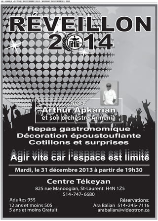 16 • ABAKA • LUNDI 2 DECEMBRE 2013 - MONDAY DECEMBER 2, 2013

 