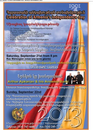 16 • ABAKA • LUNDI 9 SEPTEMBRE 2013 - MONDAY SEPTEMBER 9, 2013
 