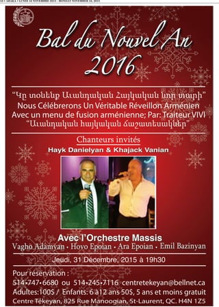 16 • ABAKA • LUNDI 16 NOVEMBRE 2015 - MONDAY NOVEMBER 16, 2015
 