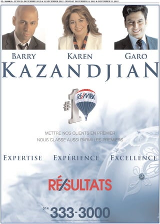 32 • ABAKA • LUNDI 24 DECEMBRE 2012 & 31 DECEMBER 2012 - MONDAY DECEMBER 24, 2012 & DECEMBER 31, 2012
 