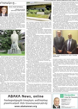 LUNDI 29 FEVRIER 2016 - MONDAY FEBRUARY 29, 2016 • ABAKA • 13
ABAKA News, online
Համացանցային եռալեզու ամէնօրեայ
լրատուական ճոխ հրատարակութիւնը
www.abakanews.org
«Կտակ»-ը…
ԴՈԿՏ. ՀՐԱՅՐ ՃԷՊԷՃԵԱՆ
«Միայն լաւագոյնը
ընդունելի է ինծի համար»
«Գալո ւստ Կիւլպէնկեանի
անունը եւ գործը շատ մեծ նշա-
նակութիւն ունին Փորթուգալի
մէջ: Ամէն մարդ գիտէ զինք»:
Փորթուգալի մէջ գործակիցս է Թիմոթէոն, որուն
հետ երկար տարիներու բարեկամութիւն եւ
գործակցութիւն ունիմ: Եթէ որոշ չափով լսած է
հայերու մասին, նաեւ` մեկնելով մեր բարեկա-
մութենէն, բայց Թիմոթէոյին համար Կիւլպէնկ-
եանը լաւագոյն հայու մը պատմութիւնն է:
Յունուար 2016-ին Լիզպոնի գեղեցիկ փողոց-
ները կը շրջագայէինք` հասնելու համար կեդրո-
նական մաս եւ մեծ տարածութեան վրայ հիմ-
նըուած Կիւլպէնկեան հիմնարկ:
Փորթուգալը ունի հետաքրքրական եւ այլա-
տեսակ պատմութիւն: Եթէ երկար տարիներ
եղած է մէկ կողմէ գաղութատիրական «կայս-
րութիւն», միւս կողմէ` նաեւ ունեցած է ծովագ-
նացներ եւ հետազօտողներ, որոնք միշտ ալ
տքնած են աշխարհի մէջ նոր հորիզոններ գտնե-
լու: Քսաներորդ դարուն երկիրը մտած է տիրա-
պետութեան տակ մենատիրական, այլ խօսքով`
« բռնատ իր ակ ան » կառավարութեան մը, որ
ե րկիրը ա ռ աջն որդած է աղքատութեան եւ
դարձած` յետամնաց: 25 Ապրիլ 1974-ին է, որ
խաղաղ ու կանաչ յեղափոխութեամբ մը` «Մե-
խակներու յեղափոխութիւն»-ով, կրցաւ Անթոնիօ
Սալազարի կառավարութիւնը տապալել եւ հիմը
դնել աւելի ժողովրդավար պետութեան մը:
Թիմոթէոն վայրկեանուան մը համար կանգ
առաւ «Աւիս» պանդոկին առջեւ եւ զայն ցոյց
տալով` ըսաւ. «Գալուստ Կիւլպէնկեանը Փորթու-
գալի մէջ իր ամբողջ կեանքը անցուց այս պան-
դոկին մէջ»: Ան կը խօսէր աւելի քան տասը եւ
երեք տարիներու մասին`1942-էն մինչեւ մահը
1955-ին:
Սկիւտար, Պոլիս ծնած Գալուստ Կիւլպէնկեան
ս իրեց Լ ի զպո նը, ե ւ հ աւանաբար Լիզպոնը
սիրելուն մէջ կար անցեալէն` իր «արմատէն»
յուշեր եւ պատկանելիութեան զգացում, ինչ որ
կ՛արտացոլար անոր յուշագրութիւններուն մէջ.
«Լիզպոնի Թակուս գետը կը յիշեցնէր իր ծննդա-
վ այր Վո սփոր ը…»: Ե ւ այդ յուշերն ու պատ-
կանելիութիւնը զինք մղեցին ստեղծելու իր «երա-
զը»` «կտակը», նոյնինքն Թակուսի գետին ափե-
րուն: Եթէ «կտակը» տուն տուաւ հիմնարկի մը`
համամարդկային բնոյթի, բայց նոյնքան նաեւ
հայկական հիմքով օժտուած կառոյց մըն էր, եւ
հոն Կիւլպէնկեան պիտի ապրէր, ապրեցնէր եւ
բազմացնէր իր «ինքնութիւնը»:
Հաստատութեան մեծ շէնքին, թանգարանին,
պարտէզի մուտքին կանգնած` ուզեցի տեսնել
Ուիլիըմ Սարոյեանի անուանած` «Այս իւրայա-
տուկ ծեր մարդ»-ը եւ անոր կեանքին մէջէն տուն
տուած մեծ գործը:
Գալուստ Կիւլպէնկեան սիրած է արուեստը եւ
բնութիւնը: Նախընտրած է ըլլալ առանձին եւ
հեռու` լուսարձակներէ: Բայց եղած է ինքնա-
վըստահ, նոյնը ներշնչած է ուրիշներու,  այդ ինք-
նավստահութիւնը իր կեանքին մէջ ունեցած է
որպէս տեսլական: «Միայն լաւագոյնը ընդունելի
է ինծի համար…»: Բայց Գալուստ Կիւլպէնկեանի
համար «ինծի»-ն եղած է իր անձնական կեանքէն
շատ աւելի լայն եւ ընդարձակ`դուրս գալով իր
«ես»-էն`բացուելու համար աշխարհին ու քաղա-
քակրթութեան: Վերջապէս ան եղած է «համաշ-
խարհային» քաղաքացի` նկատի ունենալով այն
իրականութիւնը,  որ ապրած եւ եղած է գործա-
րար շատ մը երկիրներու մէջ` սկսելով քարիւղի
ընկերութիւններու իր գործարքներէն եւ հաս-
նելու համար «Պարոն հինգ առ հարիւր» պատ-
ւաբեր մակդիրին:  Այդ « բացուելու» իր տրամադ-
րուածութեան մէջ միշտ իւրայատուկ մնացած է
«իր հայկականութիւնը, ինչ որ իր կեանքին եւ
գործունէութեան համար ստեղծած է կայու-
նութիւն եւ տուած` իւրայատուկ ինքնութիւն»:
Իսկ այս «իւրայատկութեան» ապացո՞յցը…:
Հապա՞ հպարտութիւնը:
Աւետիս Ահարոնեան իրեն շնորհած է Հա-
յաստանի Ա. Հանրապետութեան անցագիրը:
Գալուստ Կիւլպէնկեան ճամբորդած է հայկական
անցագիրով` անկախ այդ իրականութենէն, որ
ան ունէր նաեւ եւրոպական քաղաքացիութիւն…:
Իր հայ ժողովուրդին ապրած Ցեղասպա-
նութեան ողբերգութիւնը կարելի չէր աննկատ
թողնուլ: Ան հաւատաց հայ ժողովուրդին վերապ-
րելու հրամայականին, նաեւ` արաբական աշ-
խարհին, ուր Ցեղասպանութենէն ճողոպրած-
ները հասած ու ստեղծած են հայ գաղութներ`
իբրեւ հայութեան գոյատեւման փաստ: Ան հիմ-
նեց կրթաթոշակներ, ընծայեց բժշկական խնամք
եւ իր օգնութիւնը հասաւ մինչեւ Այնճար (Լիբա-
նան): Իր նպաստը բերաւ Այնճարի հողատա-
րածքին գնման, որովհետեւ տեղահանուած հա-
յուն նոր պատսպարան տեսաւ այս շրջանին
մէջ:
«Գալուստ Կիւլպէնկեան» հիմնարկի հայկա-
կան բաժանմունքը մէկ այլ խօսուն եւ գործօն
շարունակութիւնն է այս կտակ-իտէալին: Հոն,
ուր հայեցի դաստիարակութիւնը եւ ազգային-
մշակութային ինքնութեան պահպանումը հիմ-
նական կռուաններ են հայապահպանման: Դոկտ.
Ռազմիկ Փանոսեանի աշխուժ եւ գործօն առաջ-
նորդութեամբ, հայկական բաժանմունքը այսօր
նոր շունչ եւ տրամադրութիւն կը ներշնչէ հա-
յաստանեան եւ սփիւռքեան մեր կեանքերուն:
Հանդիպումները եւ տարբեր յայտագիրները,
արուեստի թանգարանի հարուստ հաւաքածոն,
Կիւլպէնկեանի անուան նուագախումբին ելոյթը,
պարտէզ-զբօսավայրը ու տակաւին: Սյս բոլորին
մէջ մտքիս մէջ կար մէկ հարցում. «Ո՞ւր է մեծու-
թիւնը այս հայ մարդուն». եթէ ոչ իր ապրած
կեանքին ու գործունէութեան, բայց անպայմանօ-
րէն իր… «կտակ»-ին մէջ:
«Կտակ»-ը` իր անձնական ասպարէզային
կեանքի նիւթական գործարքներու հսկայական
եկամուտներուն եւ հարստութեան վերաբերող:
«Կտակ»-ը` իր համամարդկային ու համահայկա-
կան «արժէքներու» գիտակցութեան եւ անոնց
գոյապայքարի գործընթացին:
Եթէ կայ «կտակ»-ը լիցքաւորող նիւթական
ուժը, բայց նաեւ` անոր հոգին… Գալուստ Կիւլ-
պէնկեանի մեծութիւնը կը կայանայ հոն, ուր ան
նիւթականը եւ հոգին կրցաւ միաւորել եւ տանիլ
զայն դէպի ապագան: Ու ան մնաց «ինքնավըս-
տահ» իր համոզումին մէջ, թէ հայը պէտք է շա-
րունակէ ապրիլ, եւ թէ` հայուն ապրիլը ինք-
նամփոփ եւ ինքնիր մէջ չէ, թէ ուրիշին «բաց-
ւելու» քաղաքականութիւնը անհրաժեշտ է, բայց
միշտ պահելով հիմքը` «հայկականութիւնը»: Բան
մը, որուն ամուր կառչած մնաց Գալուստ Կիւլ-
պէնկեանը:
Բայց յուշագրութիւններուն մէջ եւ իր իսկ ար-
տայայտութեամբ կան (չ)իրականացած նպա-
տակներ: «Երկու նպատակներ չկրցայ իրա-
կանացնել կեանքիս մէջ: Գիտական մարդը եւ
երազող մը` պարտէզի մը մէջ, զոր ես մշակած
եմ»:
Եթէ ան չկրցաւ իրականացնել այս երկու
նպատակները իր ողջ կեանքին ընթացքին, բայց
հիմնեց «կտակ»-ը` հիմնարկը…
Հոն, ուր հայը պիտի կարենայ «երազել եւ
«երազ»-ին մէջէն «մշակել» իր` հայուն «պարտէ-
զը» իմա՛ կեանքը: Իսկ հայուն կեանքին մասին
երազելու համար պէտք է զգացում եւ հպարտու-
թիւն, բայց նոյնքան նաեւ` «գիտական» միտք, որ
համամարդկային իրականութեան մէջէն պիտի
ստեղծէ համահայկական ենթահողը: Այն ենթա-
հողը, որ հայուն պիտի տայ ապրելու ապահո-
վութիւնը:
Գալուստ Կիւլպէնկեանի «կտակ»-ը իւրաքան-
չիւր հայուն «կտակ»-ն է, նաեւ` առաքելութիւնը,
համամարդկայինի մէջէն համահայկական կեան-
քեր ապահովելու կռուանները:
Dokt& Frar Yhphy;an ;u dokt& Âaxmik
ˆanos;an
 