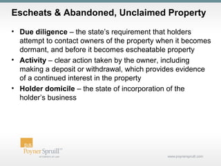 Abandoned and unclaimed property 04 16 13 robbie howell | PPT