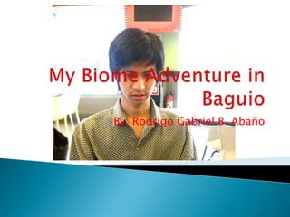 My Biome Adventure in Baguio By: Rodrigo Gabriel B. Abaño 