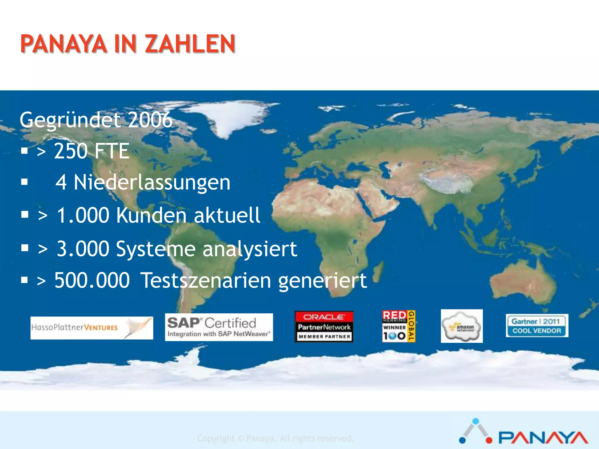 Copyright © Panaya, All rights reserved.
PANAYA unterstützt
den gesamten Produktionszyklus
Upgrades
Releases
Support
Packs
Rollouts
Regression
Tests
Enhancement
Packs
Business
Functions
Cleansing
Neue
Funktionen
Scrum-
Entwicklung
 