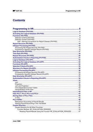 6$3 $* 3URJUDPPLQJ LQ +5
-XQH  
RQWHQWV
3URJUDPPLQJ LQ +5 
/RJLFDO 'DWDEDVH 3$3$' 