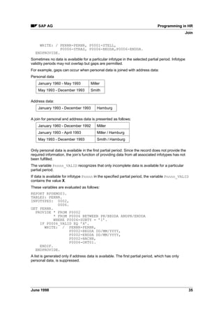 3URJUDPPLQJ LQ +5 6$3 $*
6HOHFWLRQ 6FUHHQ 3$3$' 