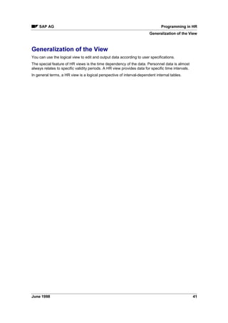 3URJUDPPLQJ LQ +5 6$3 $*
5HSRUW 6WUXFWXUH 3$3$' 