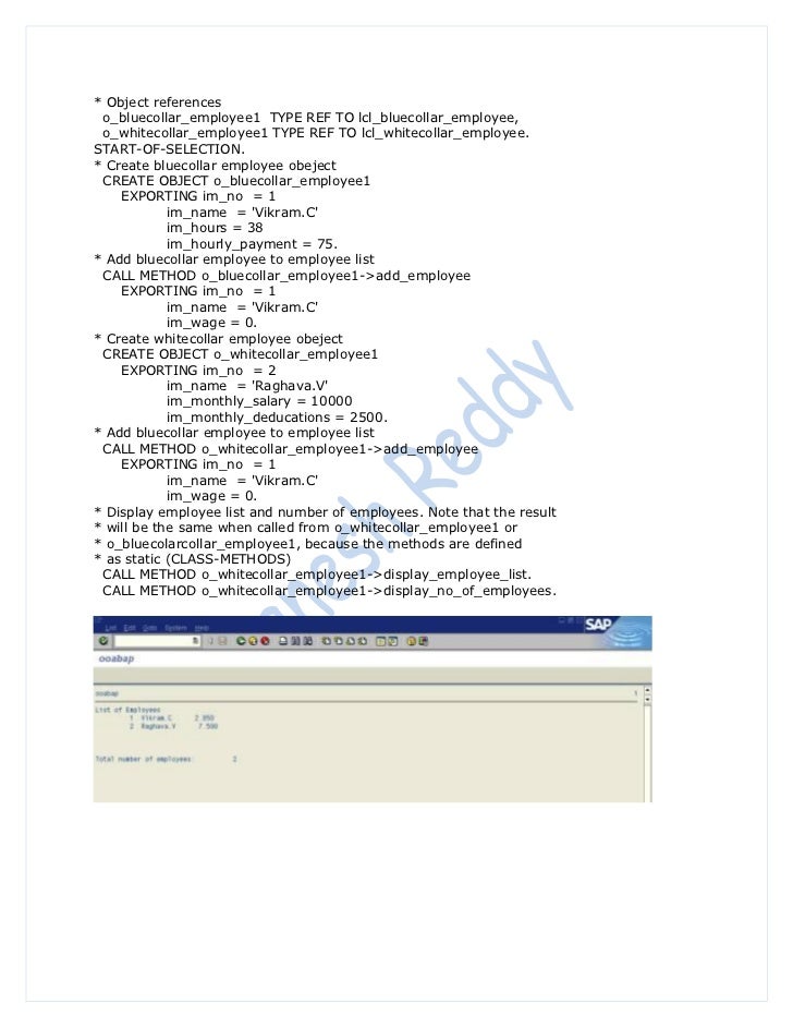 abap object oriented programming tutorials medical release form for child while parents out town