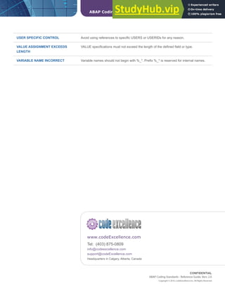 ABAP Coding Standards Reference Guide | PDF