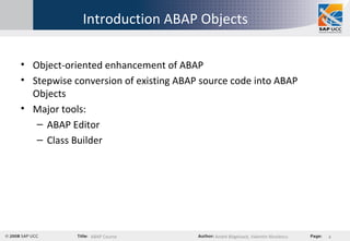 Abap course chapter 7 abap objects and bsp | PPT