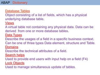 Abap dictionary 1 | PPTX