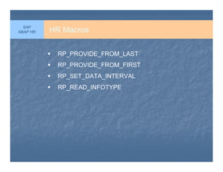 Macro Abap Example Abap hr programing | PDF