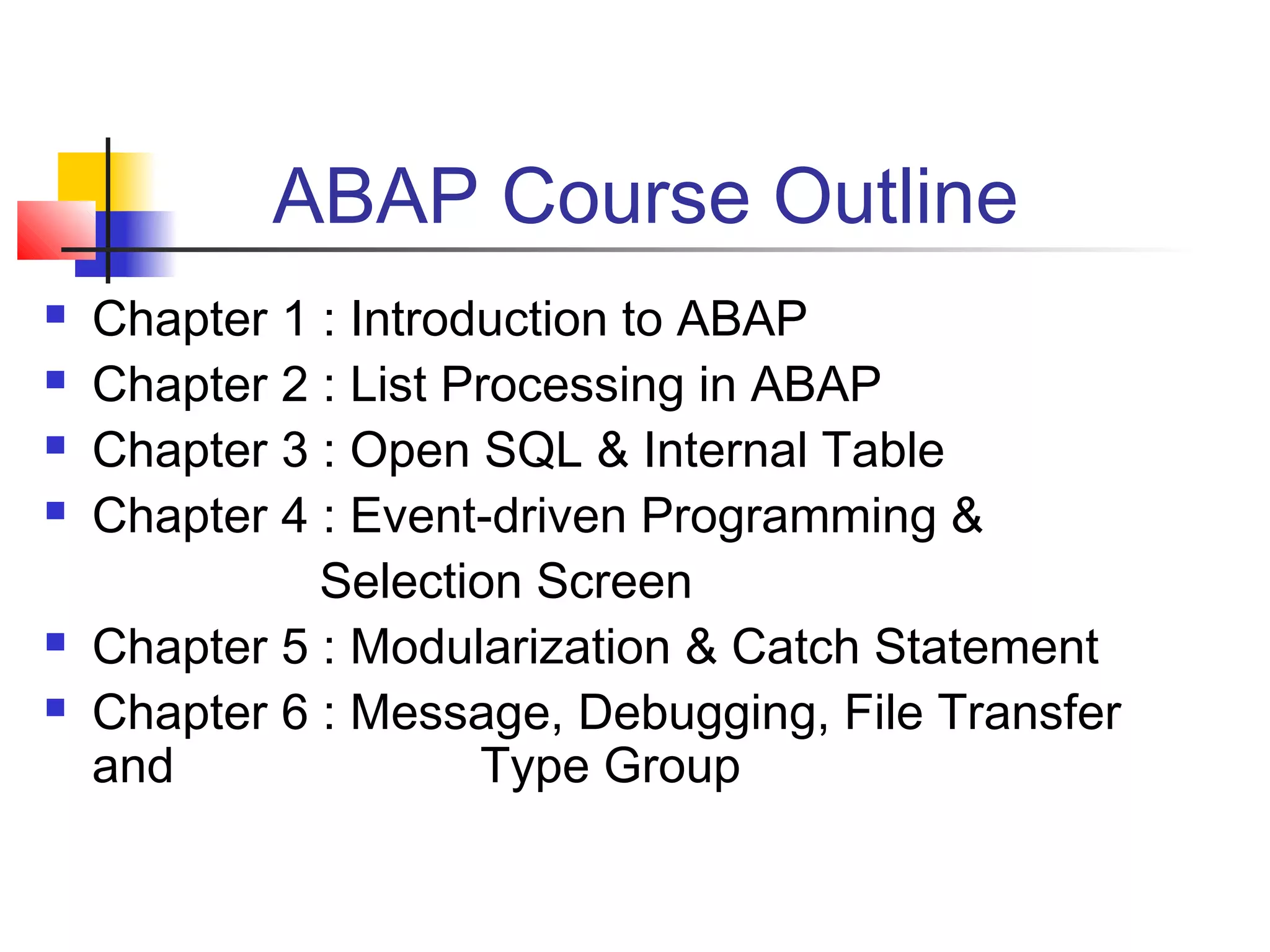Abap programming overview | PPT