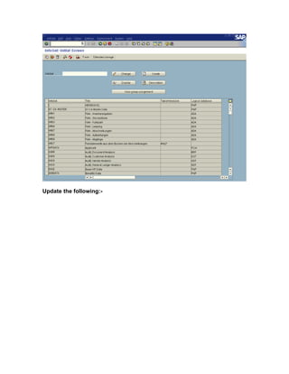 Update the following:-
 