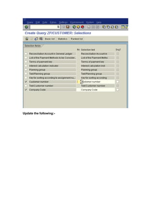 Update the following:-
 