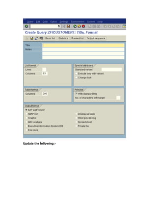 Update the following:-
 