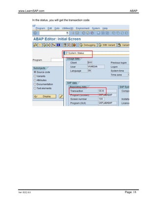 Abap sample code | PDF
