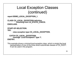 Abap slide exceptionshandling | PDF