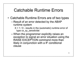 Abap slide exceptionshandling | PDF