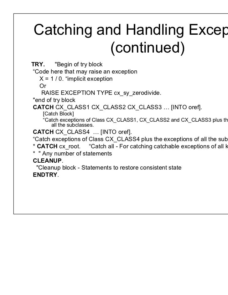 code blocks an exception has been raised code blocks an exception has been raised