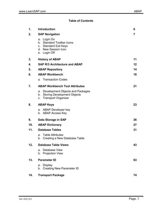 Abap training material | PDF
