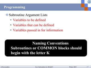 How to write User Subroutines with Abaqus | PDF