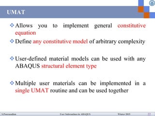 How to write User Subroutines with Abaqus | PDF