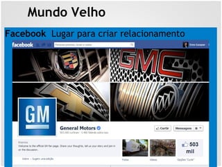 Mundo Velho
Facebook Lugar para criar relacionamento
 