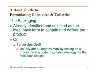 A basic guide to cosmetic formulation | PDF