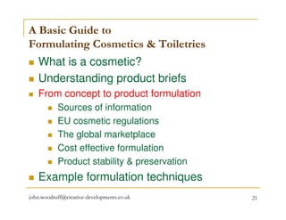 A basic guide to cosmetic formulation | PDF