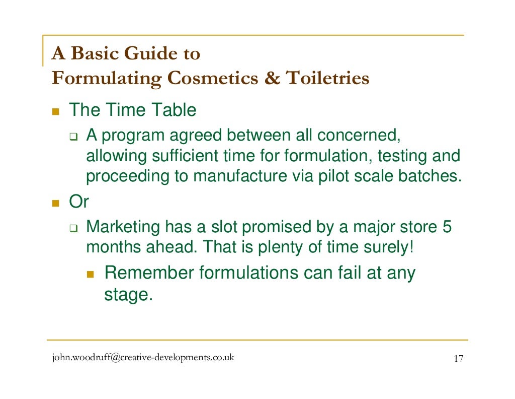 A basic guide to cosmetic formulation