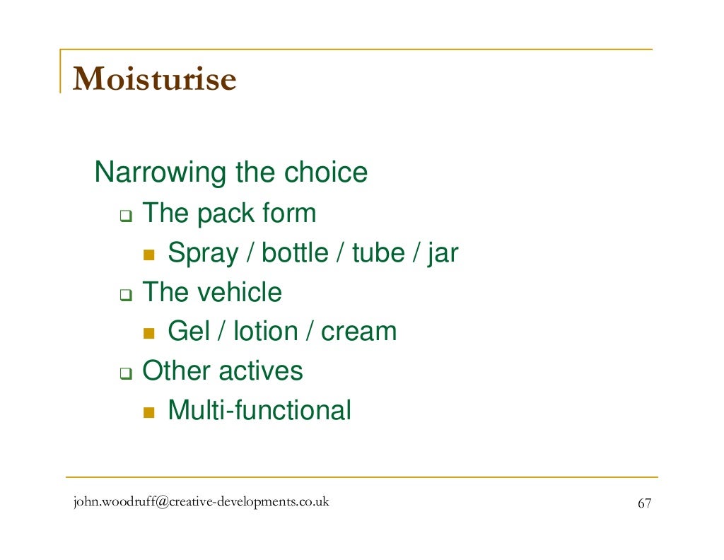 A basic guide to cosmetic formulation