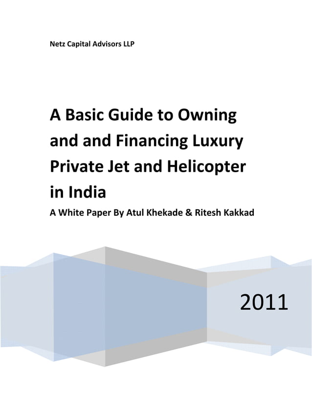 A basic guide to owning and and financing private jet in india PDF