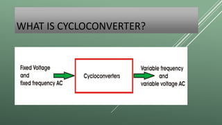 WHAT IS CYCLOCONVERTER?
 