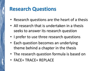 A basic structure for layering a masters or doctoral thesis | PPTX