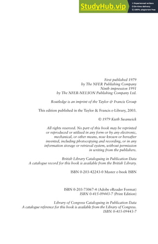 First published 1979
by The NFER Publishing Company
Ninth impression 1991
by The NFER-NELSON Publishing Company Ltd.
Routledge is an imprint of the Taylor & Francis Group
This edition published in the Taylor & Francis e-Library, 2003.
© 1979 Kieth Swanwick
All rights reserved. No part of this book may be reprinted
or reproduced or utilised in any form or by any electronic,
mechanical, or other means, now known or hereafter
invented, including photocopying and recording, or in any
information storage or retrieval system, without permission
in writing from the publishers.
British Library Cataloguing in Publication Data
A catalogue record for this book is available from the British Library.
ISBN 0-203-42243-0 Master e-book ISBN
ISBN 0-203-73067-4 (Adobe eReader Format)
ISBN 0-415-09443-7 (Print Edition)
Library of Congress Cataloguing in Publication Data
A catalogue reference for this book is available from the Library of Congress.
ISBN 0-415-09443-7
 