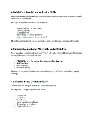 Simple Sign Language Aba ABA Speech Therapy in Mississauga| Bright Steps | PDF