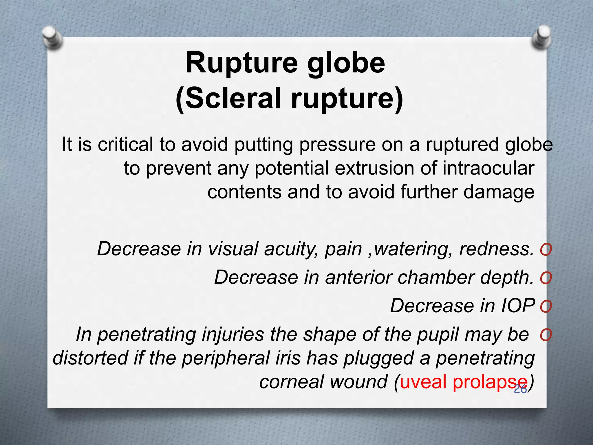 eye trauma approach and management | PPTX