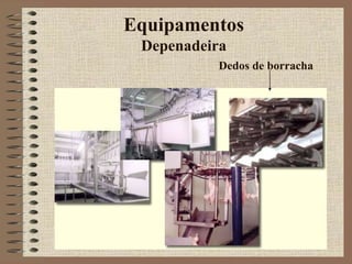 Equipamentos
Depenadeira
Dedos de borracha
 