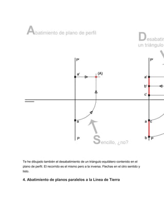 Abatimiento de planos en sistema diédrico y un truco que pocos saben. | PDF