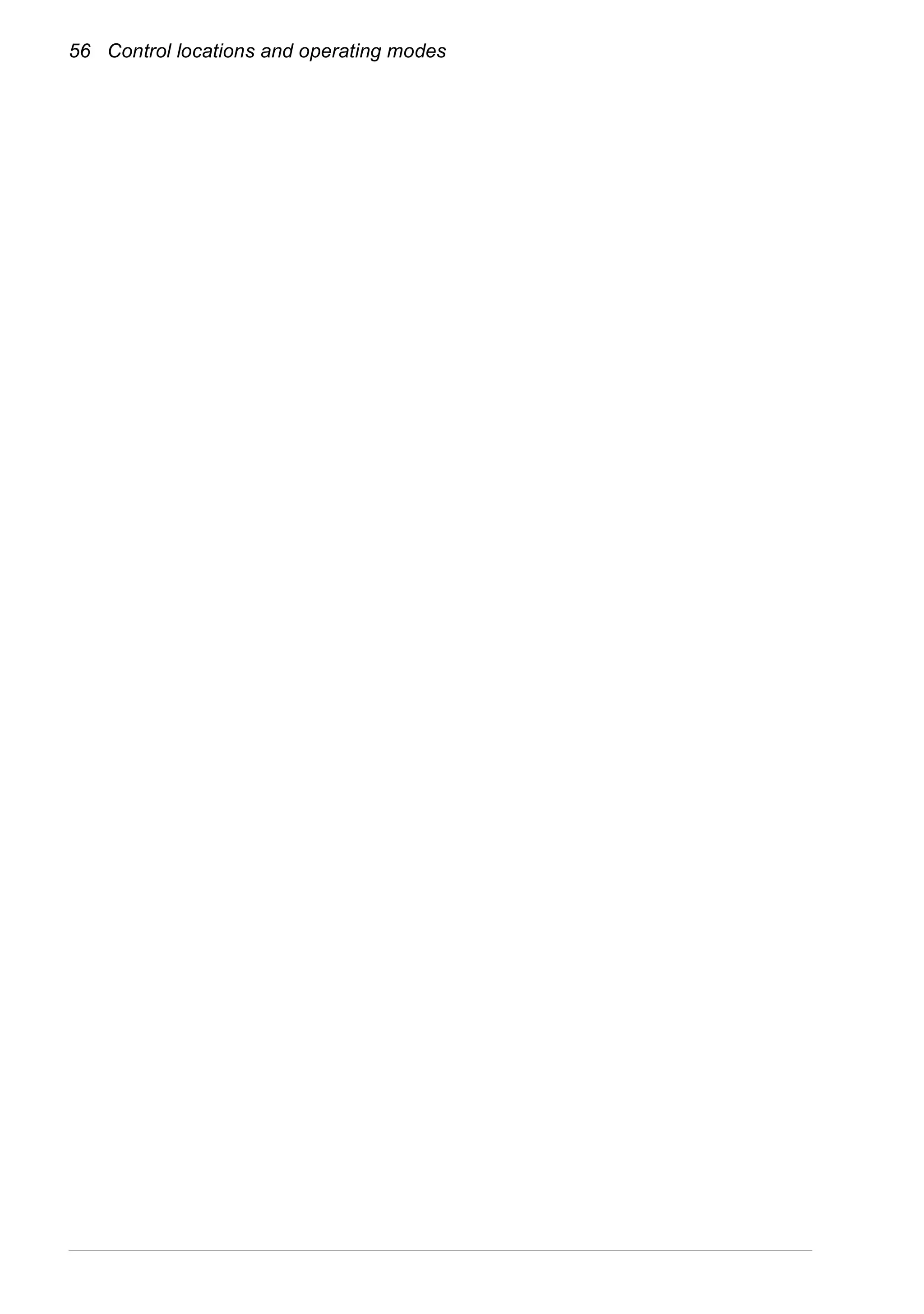 56 Control locations and operating modes
 